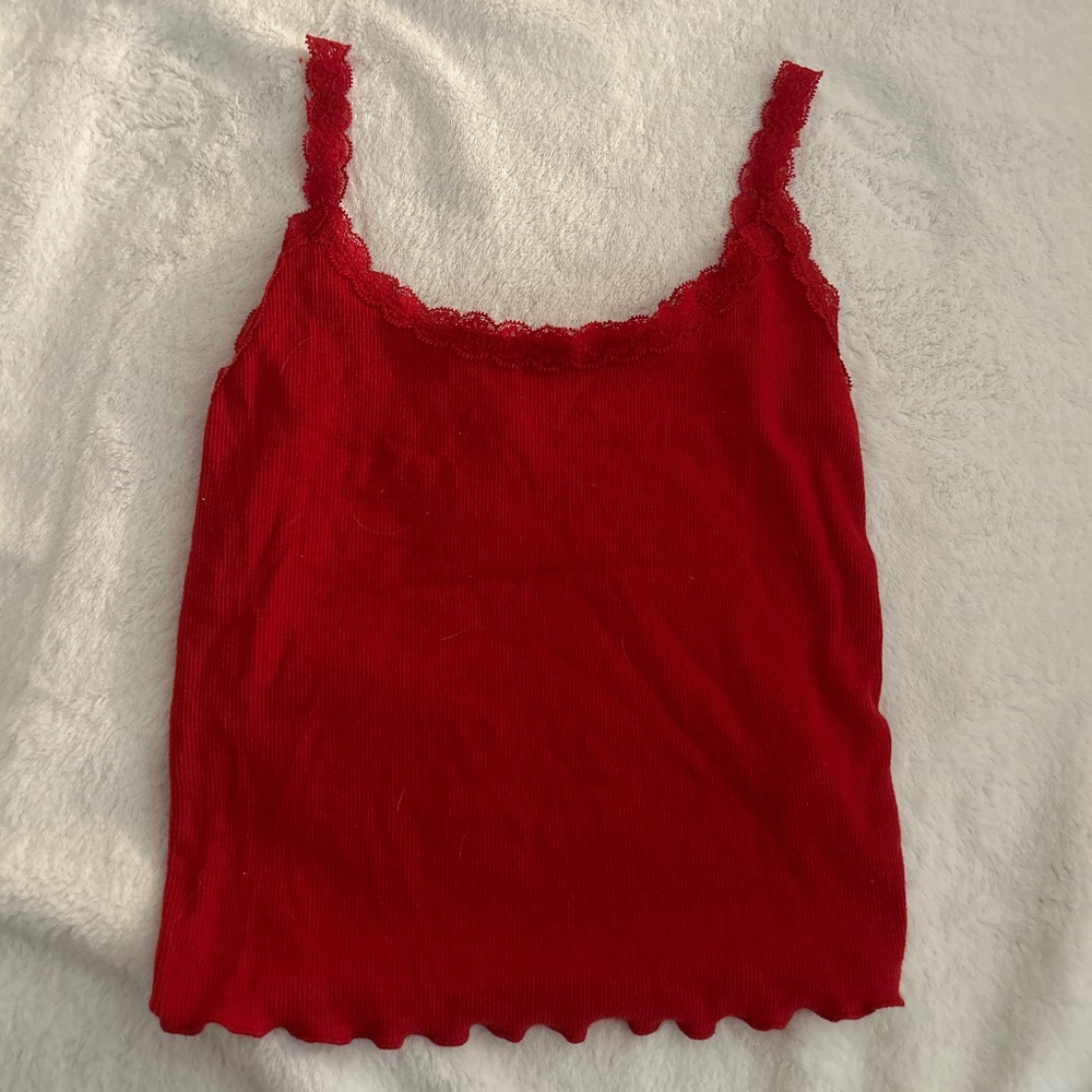 Red la u tank top